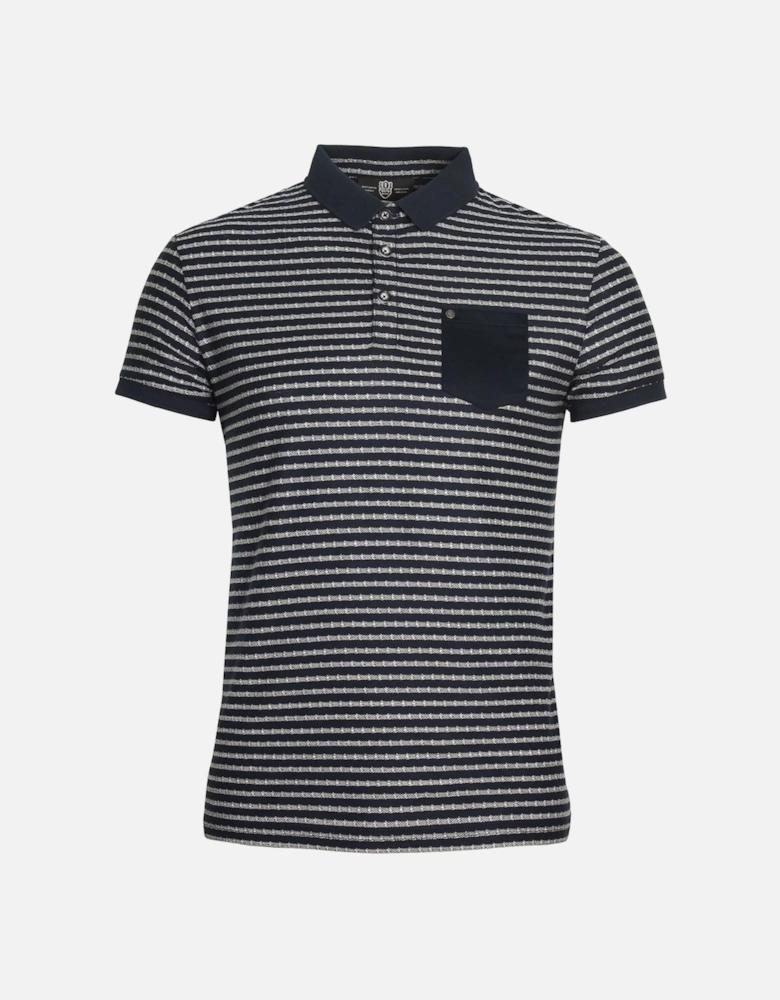 Royce Striped Polo Shirt Navy
