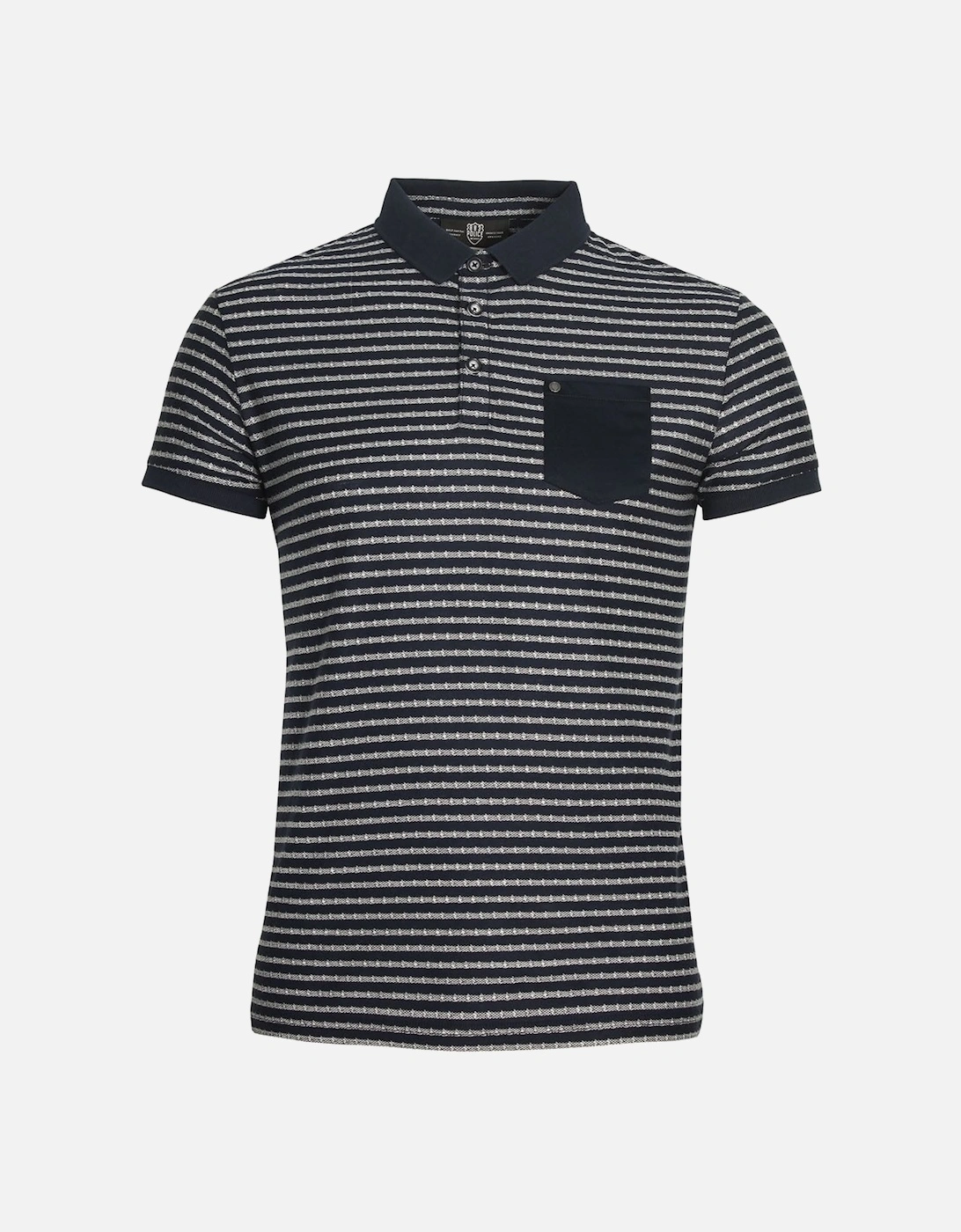 Royce Striped Polo Shirt Navy, 3 of 2
