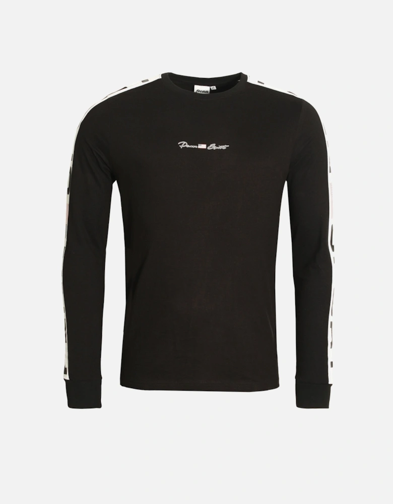 Panelled Long Sleeve Crew Neck T-Shirt | Black