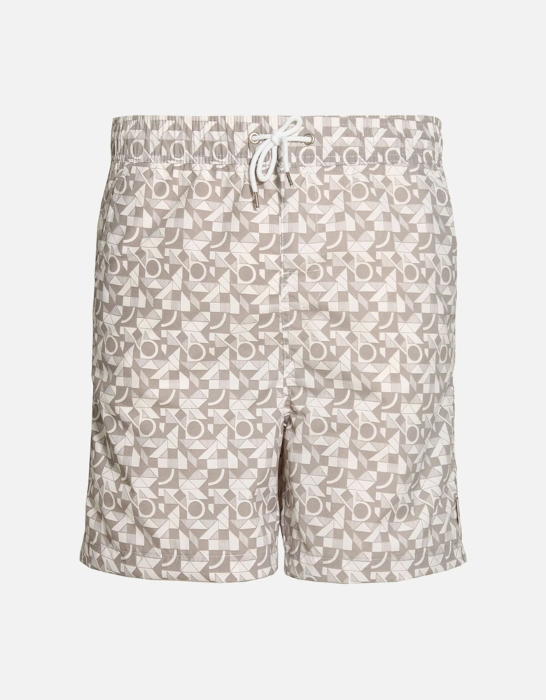 Polpo Geo Print Swim & Board Shorts - Clay