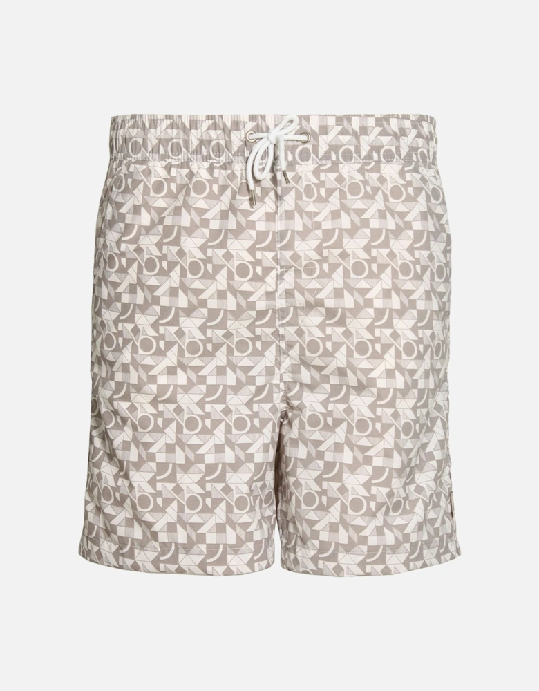 Polpo Geo Print Swim & Board Shorts - Clay