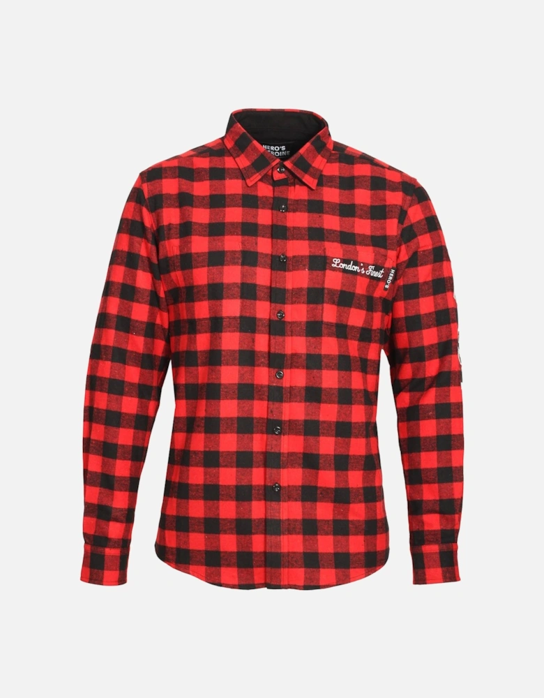 Button Down Shirt Red Check