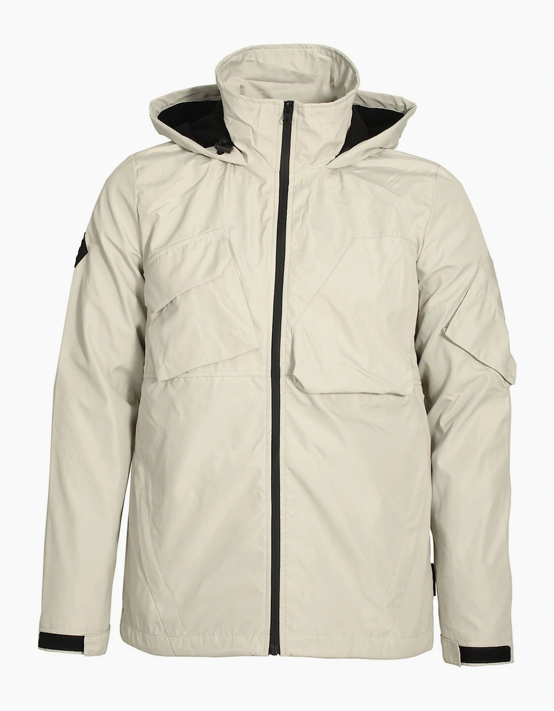 Bellfield Men's Gamma Hooded Tech Jacket Bone - White - Size: Regular/40