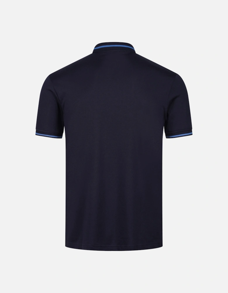 Boundary Jaquard Collar Polo Shirt | Navy