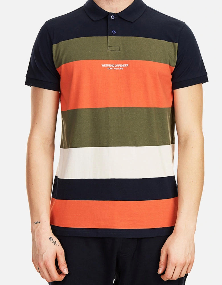 Mean-Streets Striped Polo Shirt | Navy