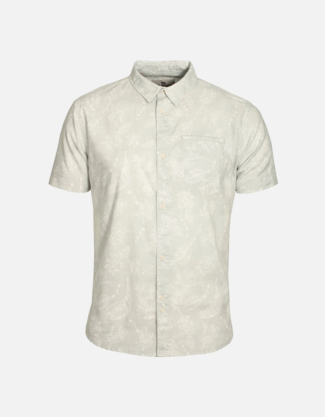 Antares Short Sleeve Floral Print Shirt - Ice Blue, 4 of 3