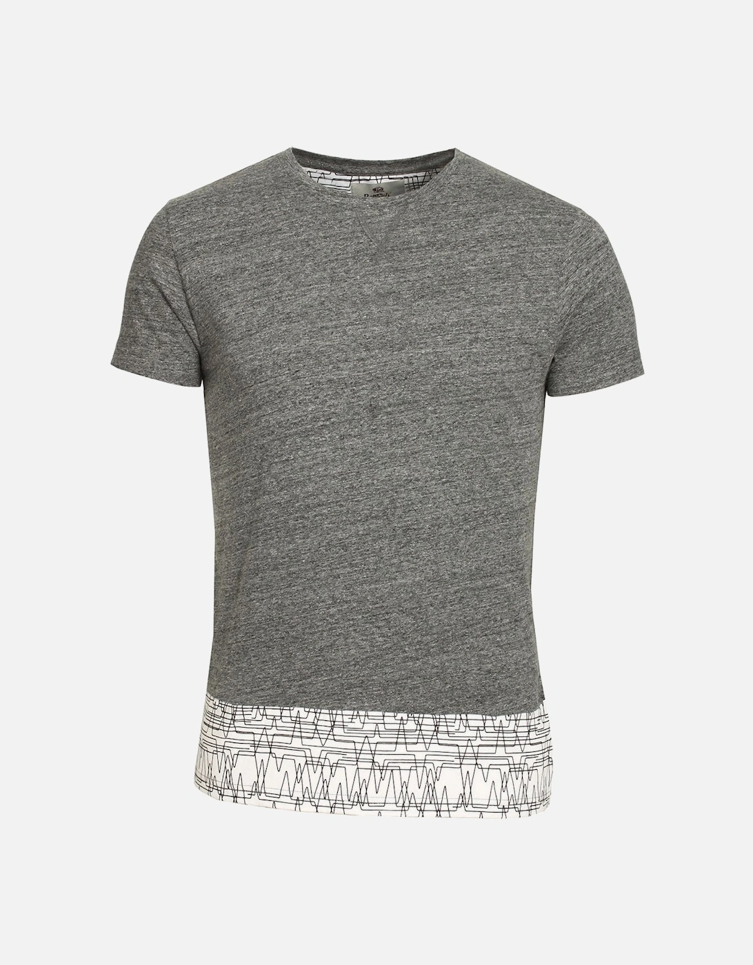 Asberg Splice T-Shirt With Linear Print - Grey Marl, 4 of 3