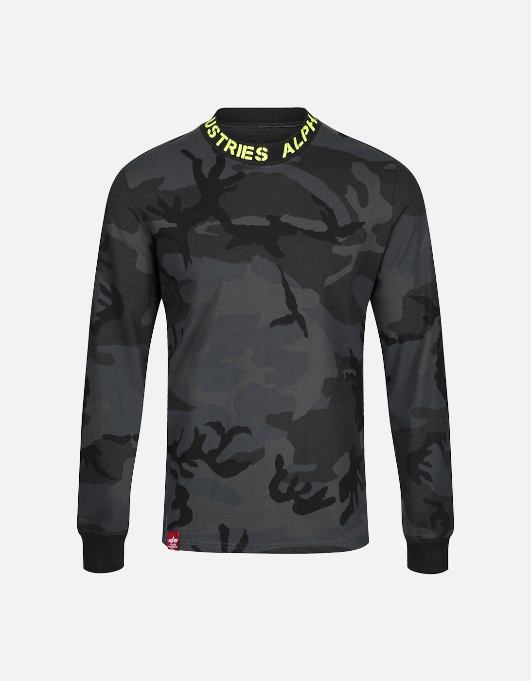 Neck Print Long Sleeve T-Shirt | Black Camo, 4 of 3