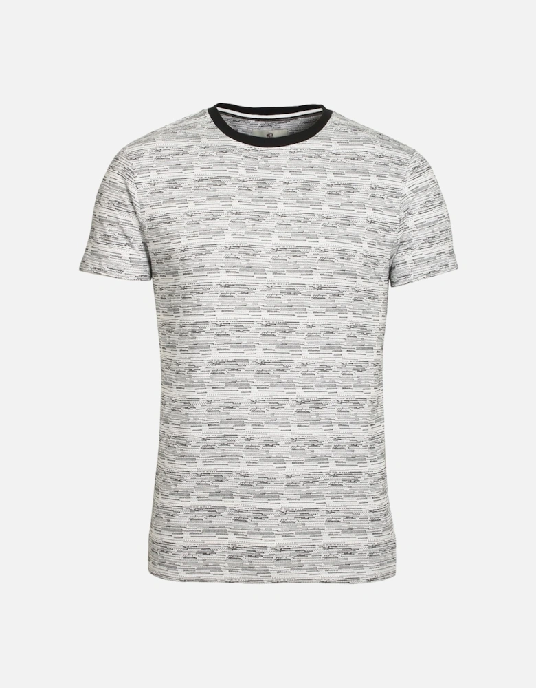 Hewitt Jacquard Print T-Shirt White