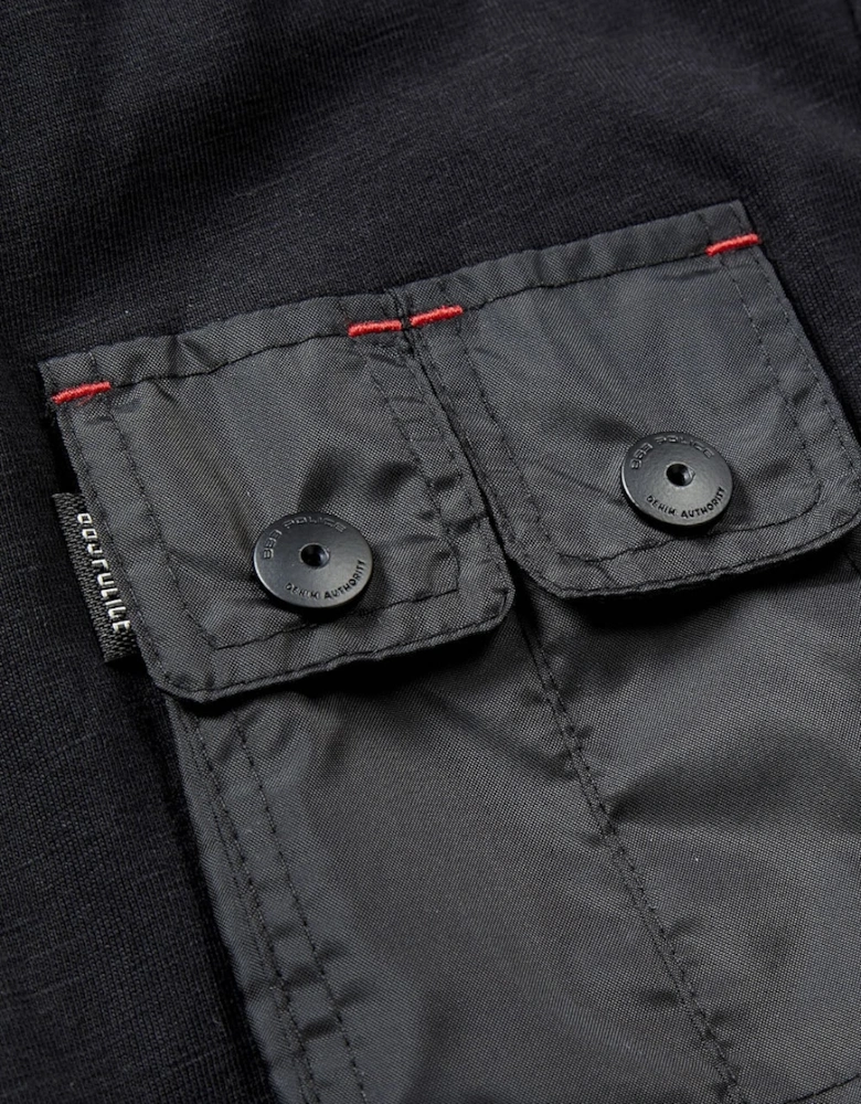Crespa Button Down Pocket Men's T-Shirt | Black