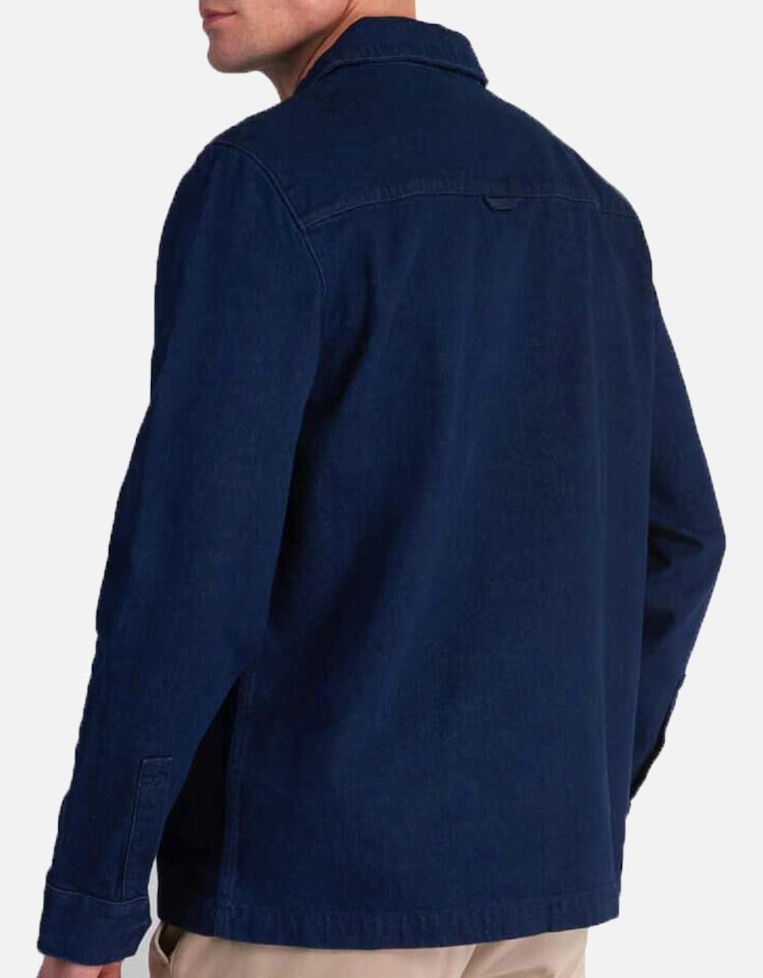 Indigo Blue Long Sleeve Shirt - Quarter Zip Overshirt