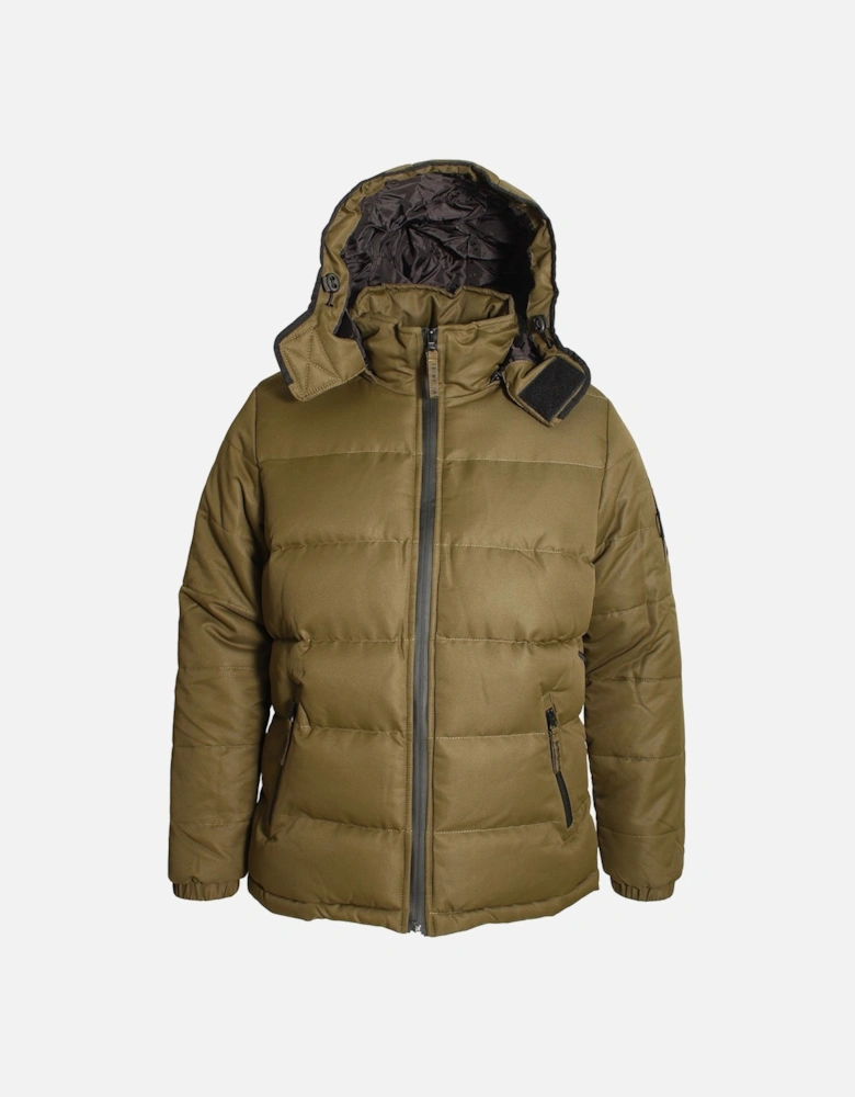 Ludlow Hooded Puffa Jacket | Khaki