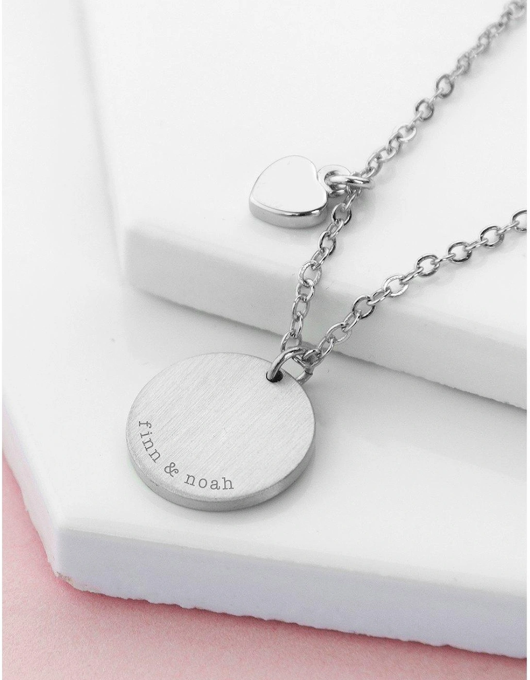 Personalised Heart and Disc Family Necklace, 2 of 1