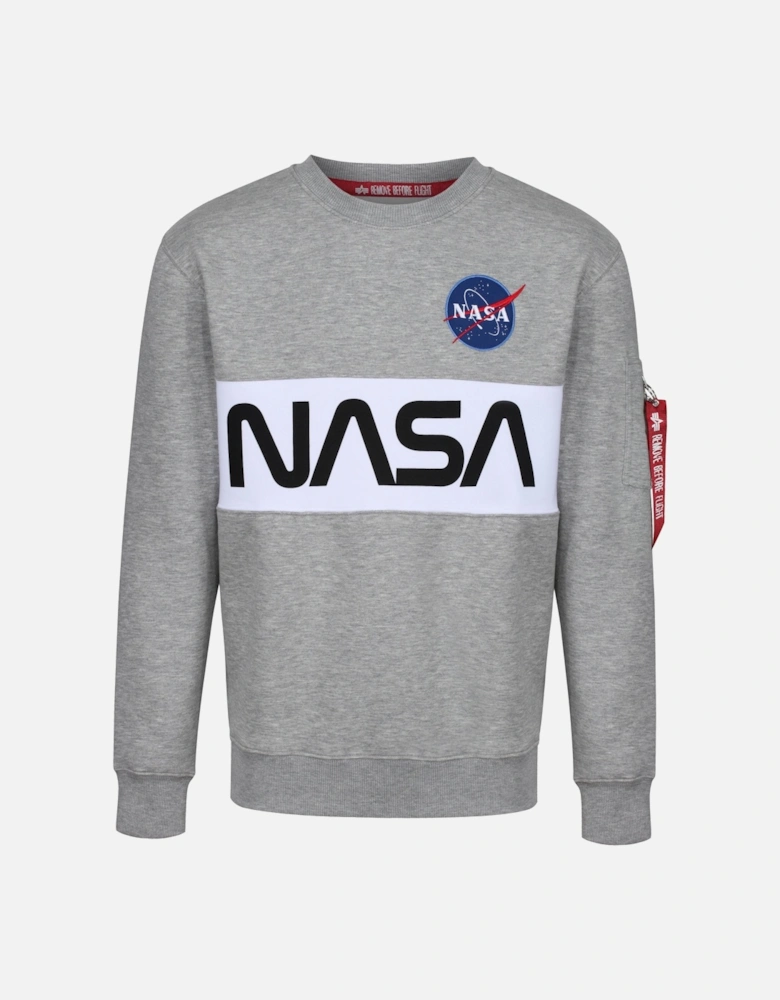 NASA Inlay Reflective Logo Sweatshirt | Grey heather