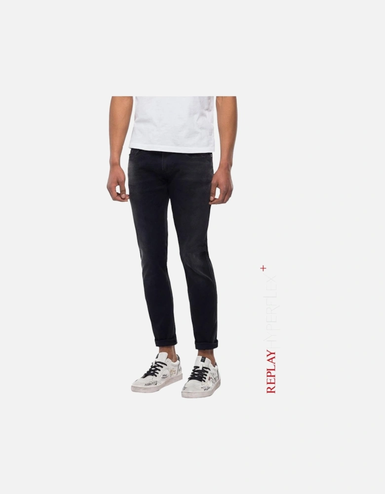 Hyperflex+ Slim Fit Anbass Premium Denim Jean - Black