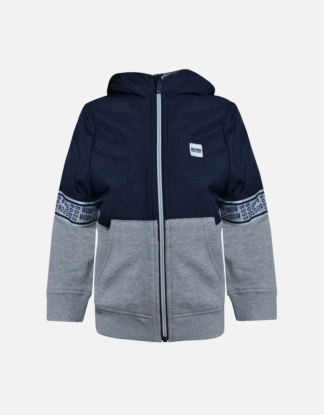 Boy's Grey/Navy Hooded Tracksuit Jacket, 2 of 1
