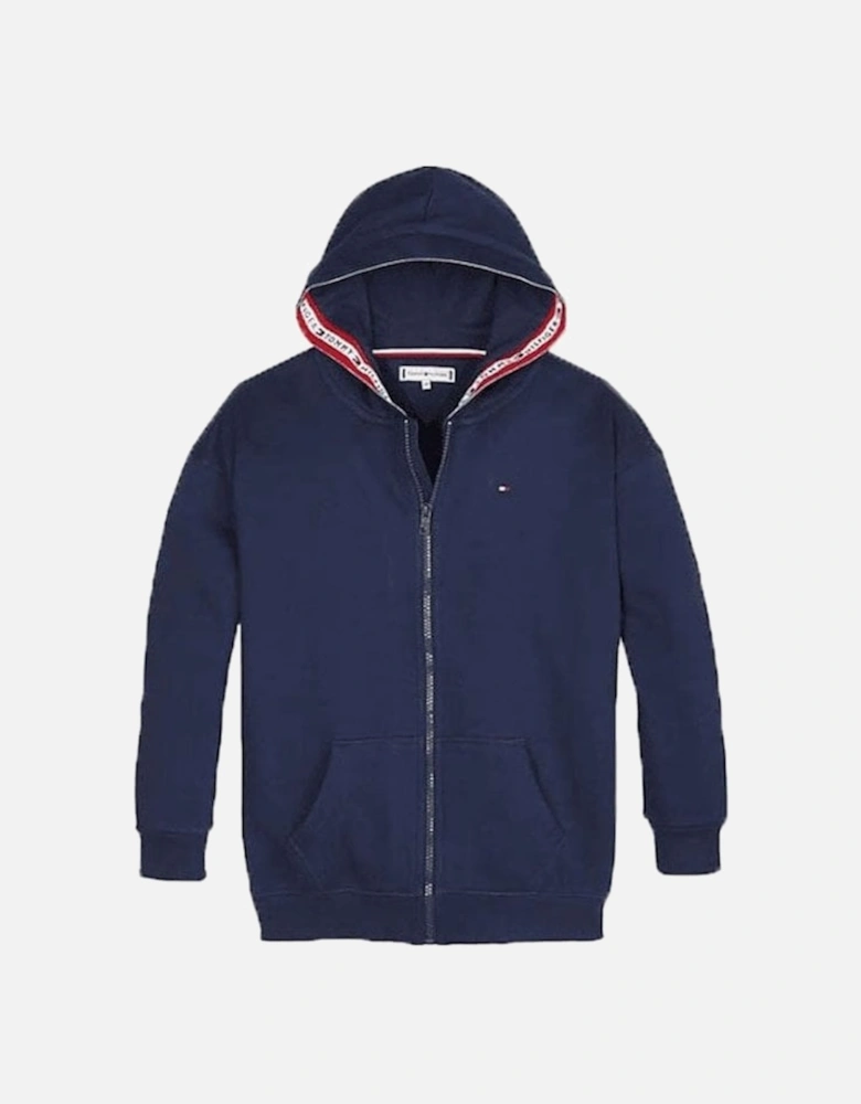 Girls Navy Zip-up Hoody