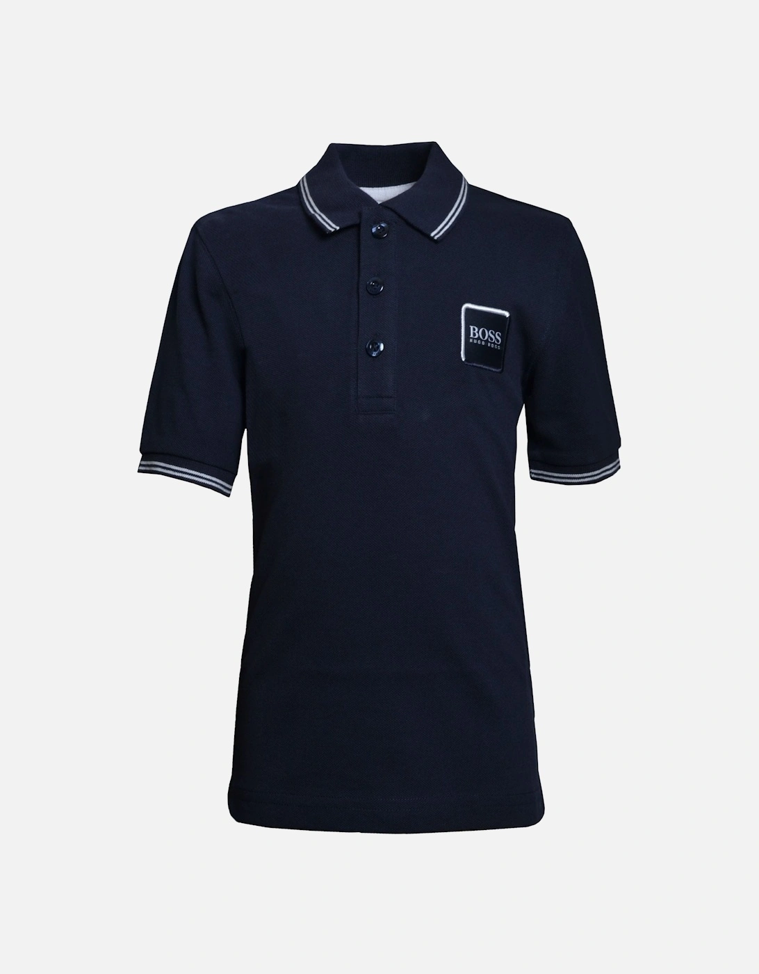 Kids Navy Short Sleeve Polo Shirt, 3 of 2