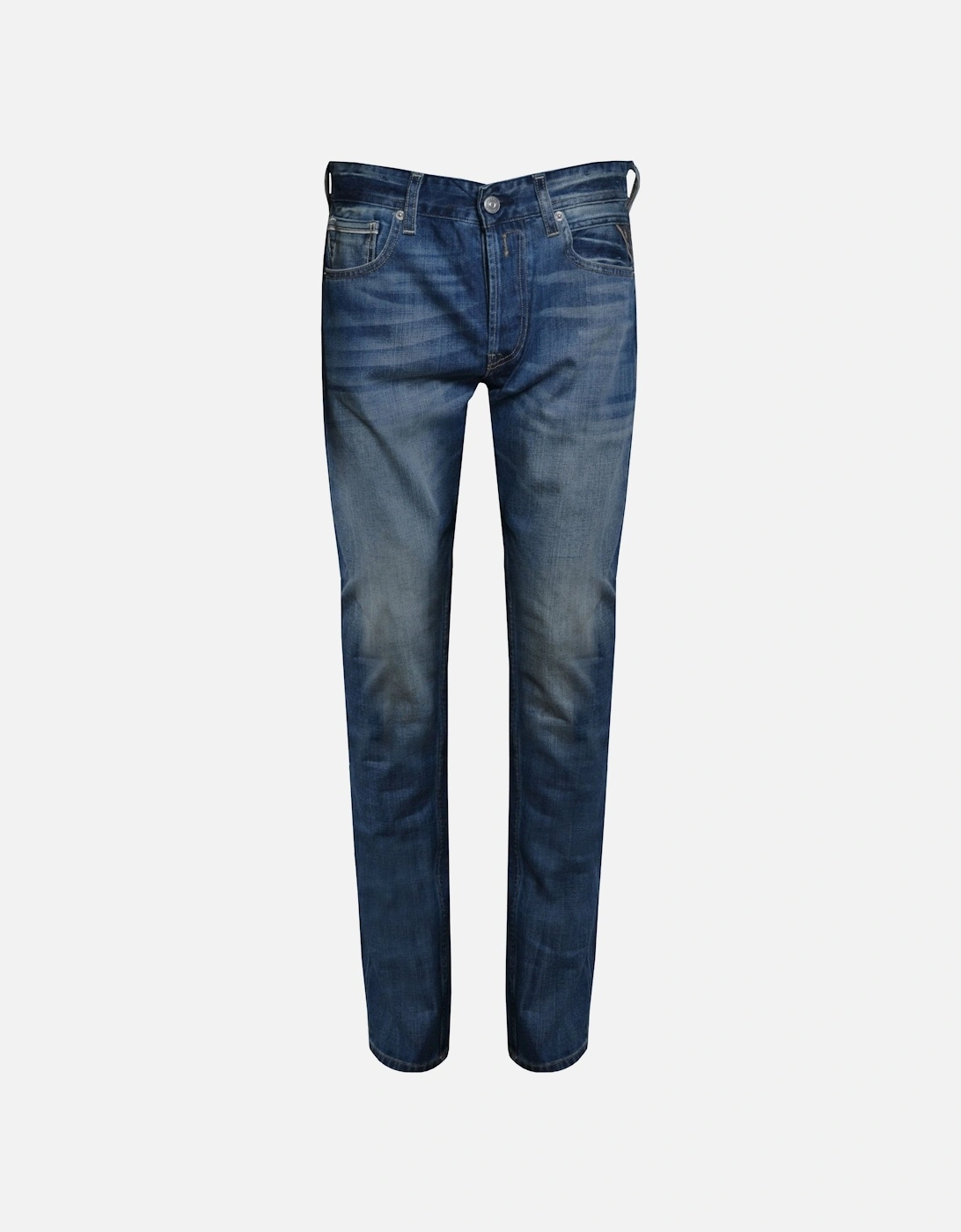 Men's Grover Blue Denim Straight Leg Jeans, 5 of 4