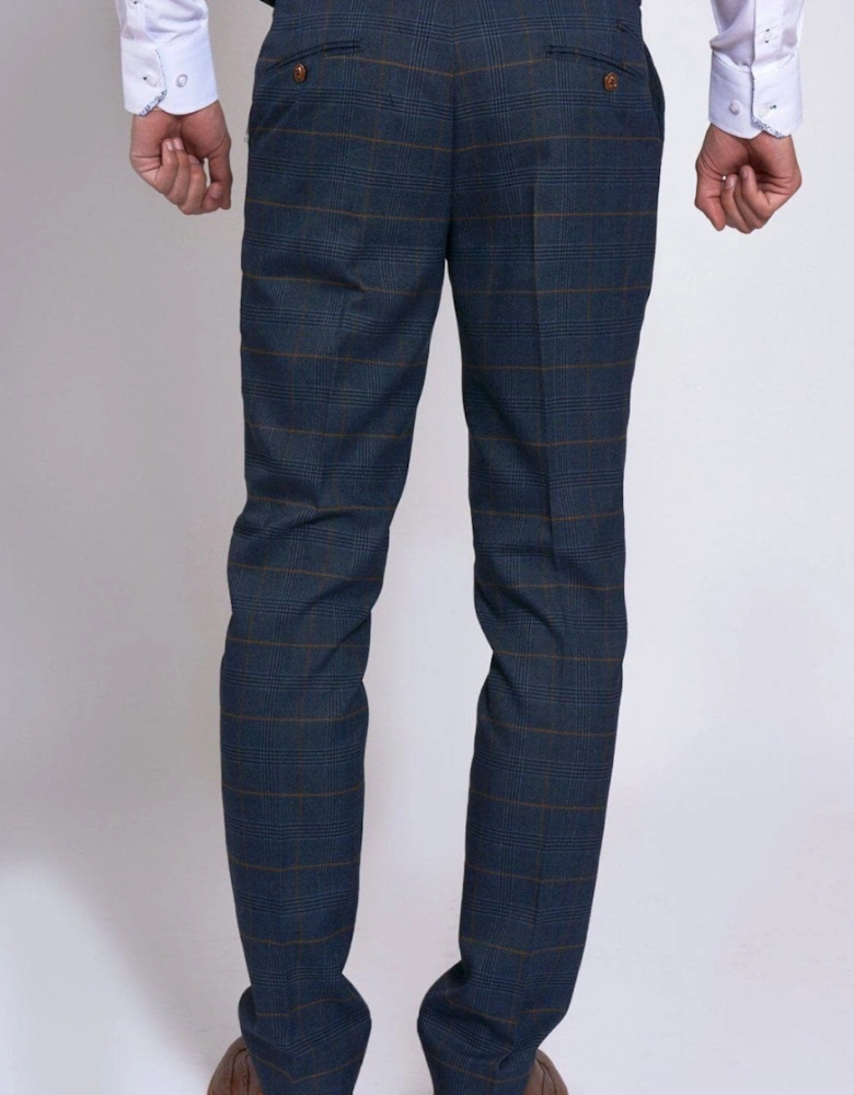 Jenson Marine Navy Check Trousers