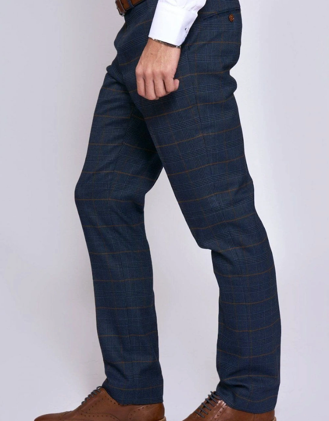 Jenson Marine Navy Check Trousers