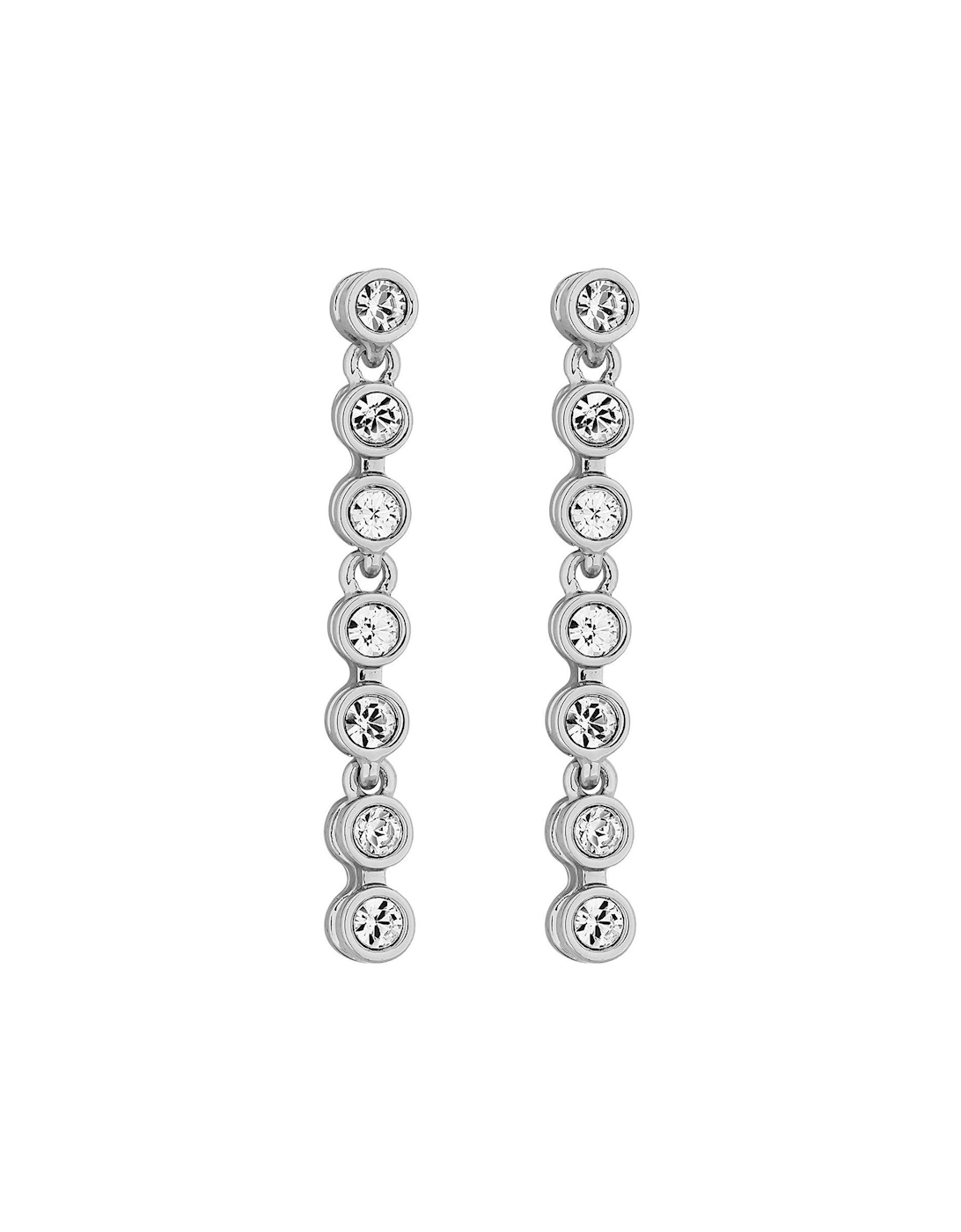 Radiance Collection Silver Plated Tennis Crystal Drop Earrings, 2 of 1