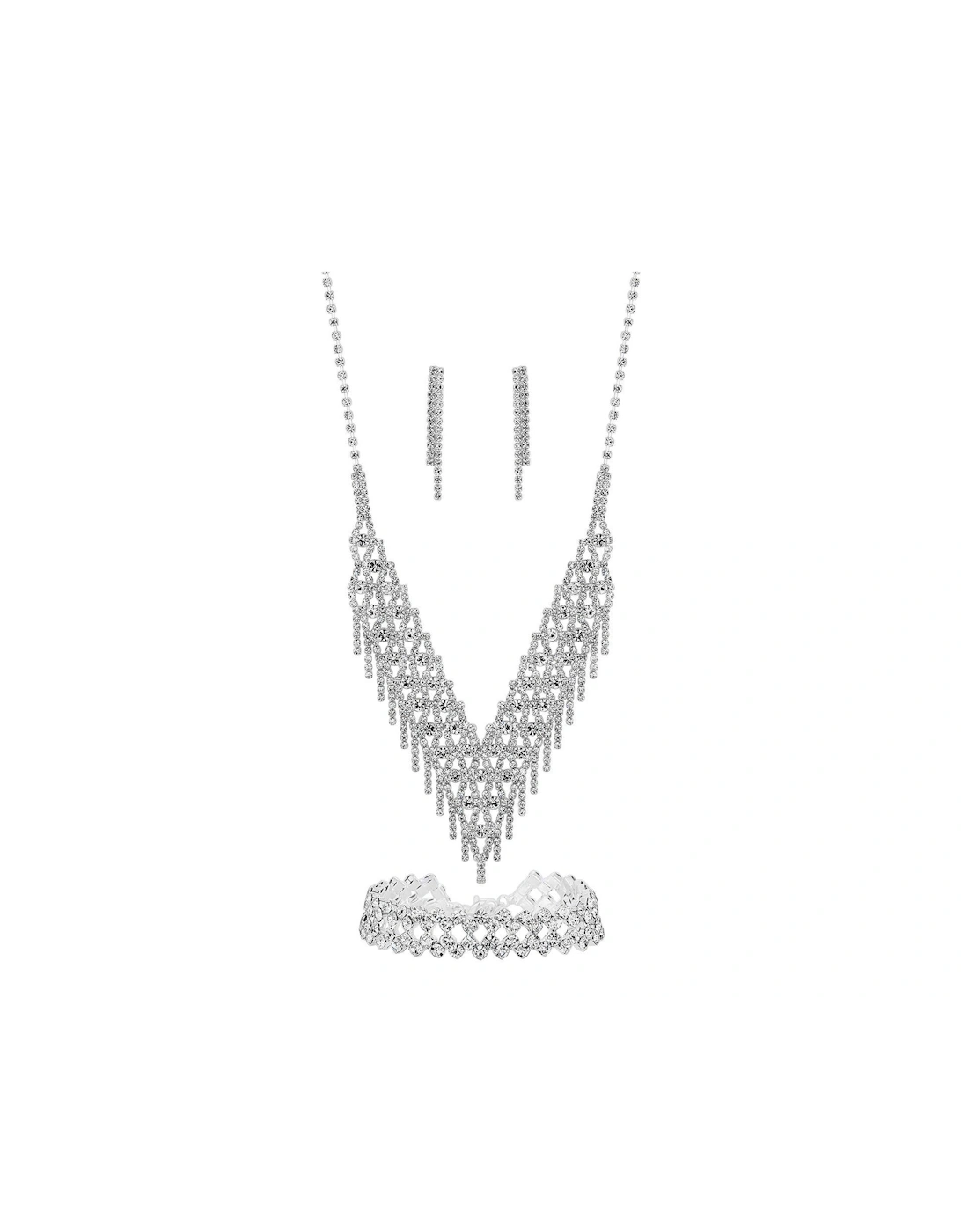 Silver Plated Crystal Trio Jewellery Set, 2 of 1