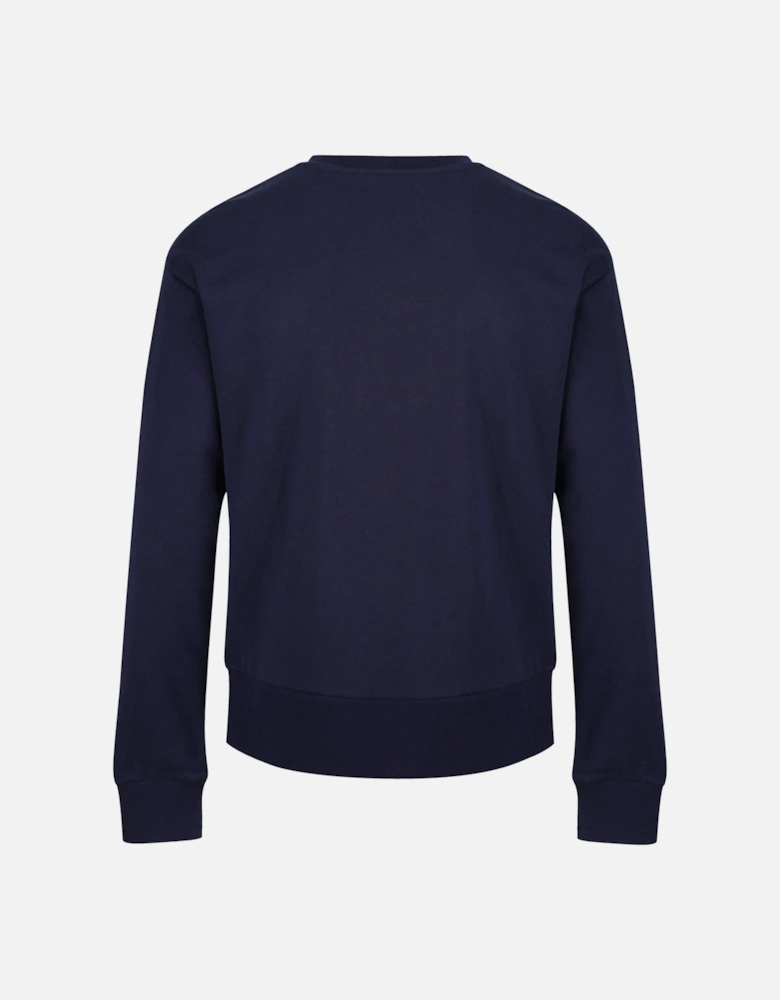 Neil Knitted Rib Cuff Sweatshirt | Navy