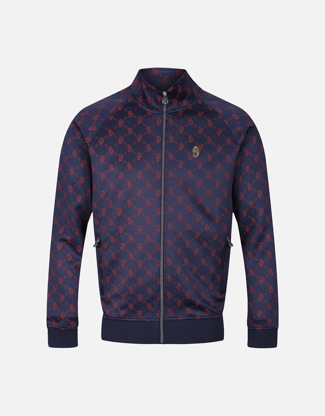 Lord Larry Overprinted Funnel Neck Track Jacket | Dark Navy, 4 of 3