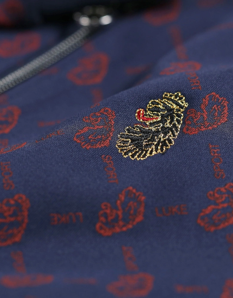 Lord Larry Overprinted Funnel Neck Track Jacket | Dark Navy