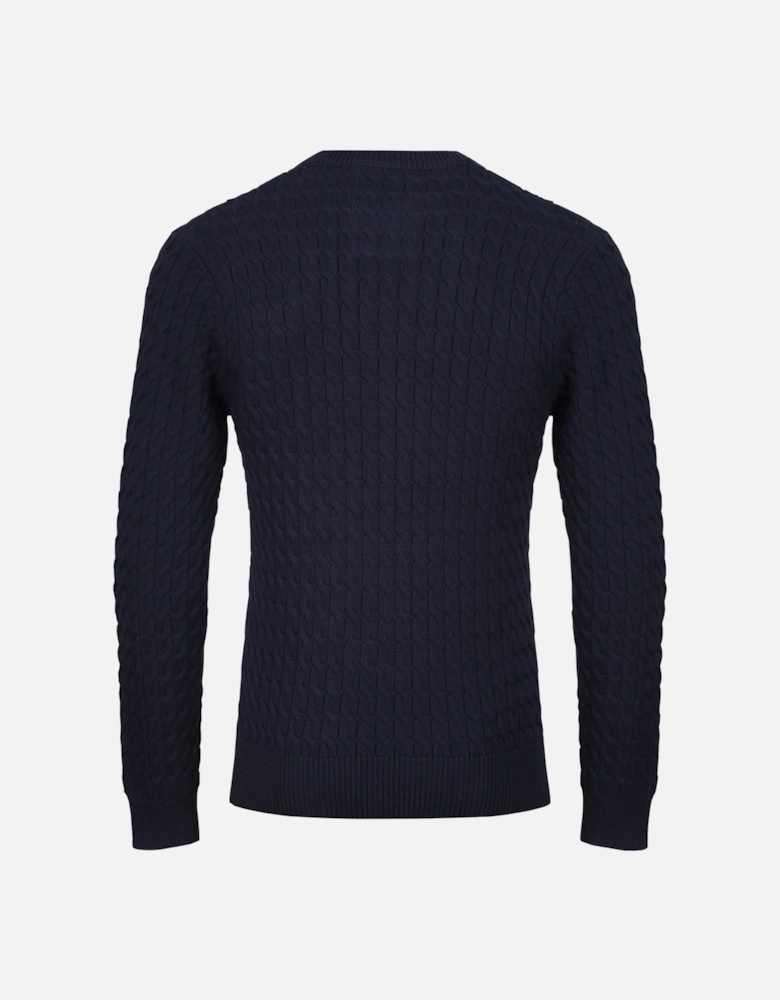 Carter Johnson Cable Knit Crew Neck Sweater | Very Dark Navy