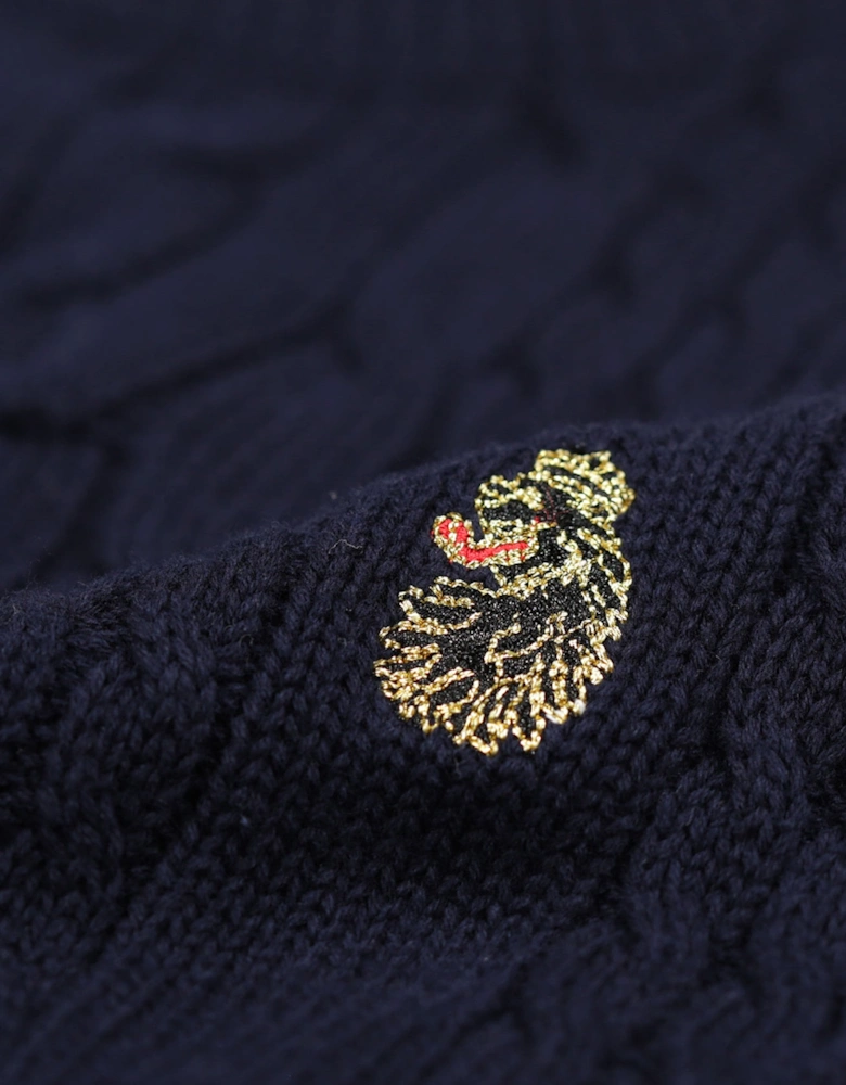 Carter Johnson Cable Knit Crew Neck Sweater | Very Dark Navy