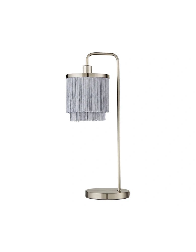 Tulsa Fringe Table Lamp – Satin Grey Nickel