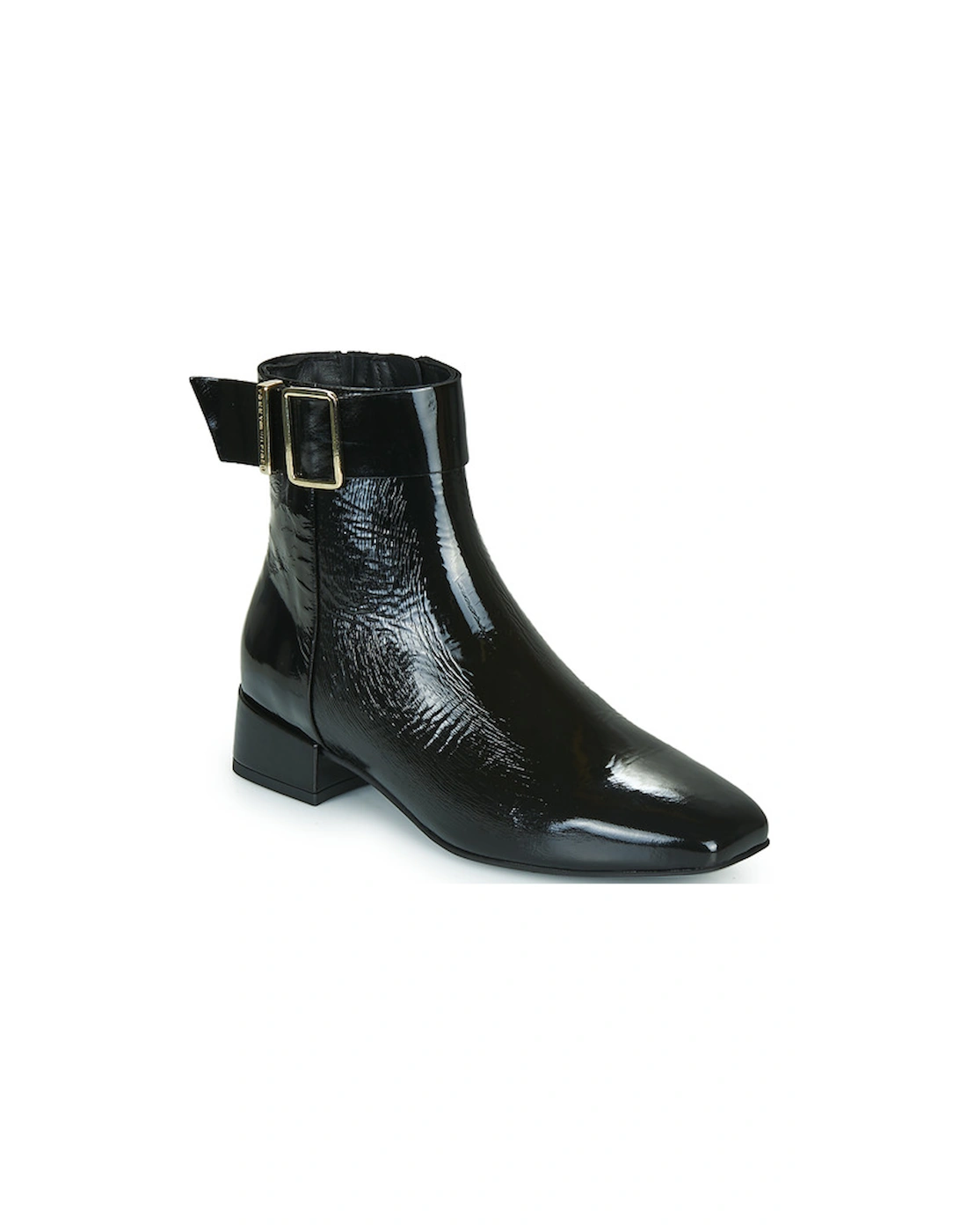 PATENT SQUARE TOE MID HEEL BOOT, 8 of 7