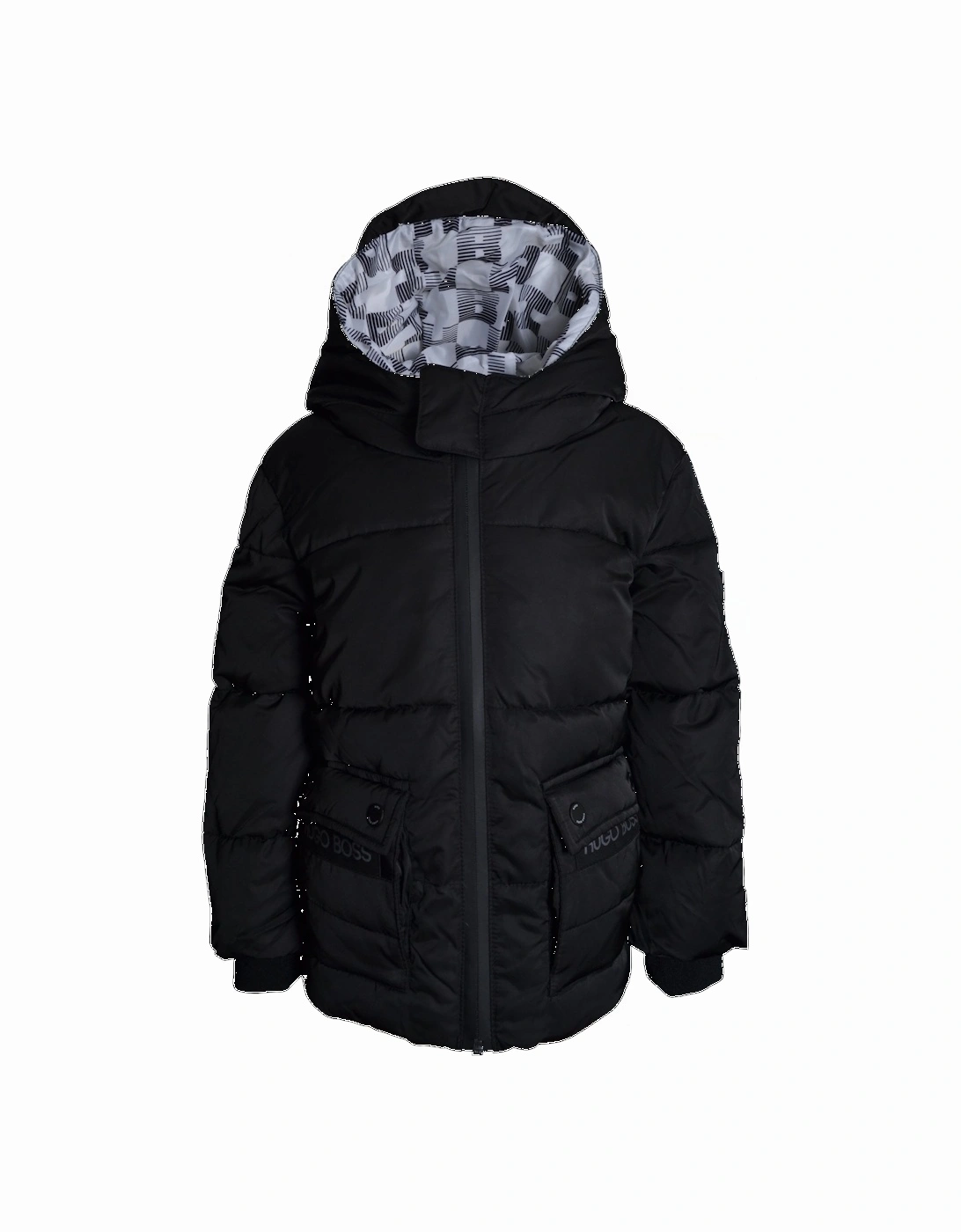 Boy's Black Puffer Jacket, 6 of 5