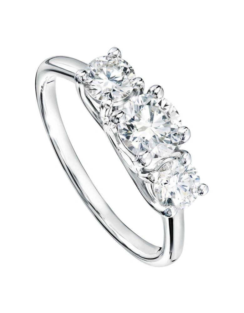 Audrey 9ct White Gold 1ct Lab Grown Diamond Three Stone Ring