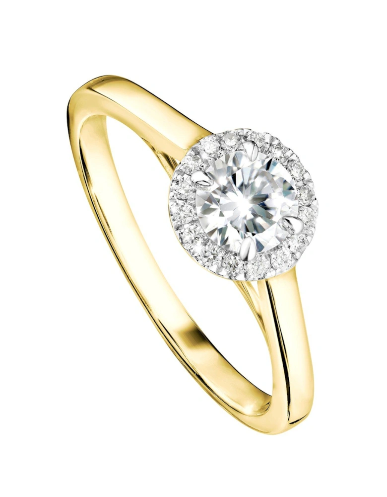 Ida 9ct Yellow Gold 0.50ct Lab Grown Diamond Round Halo Ring