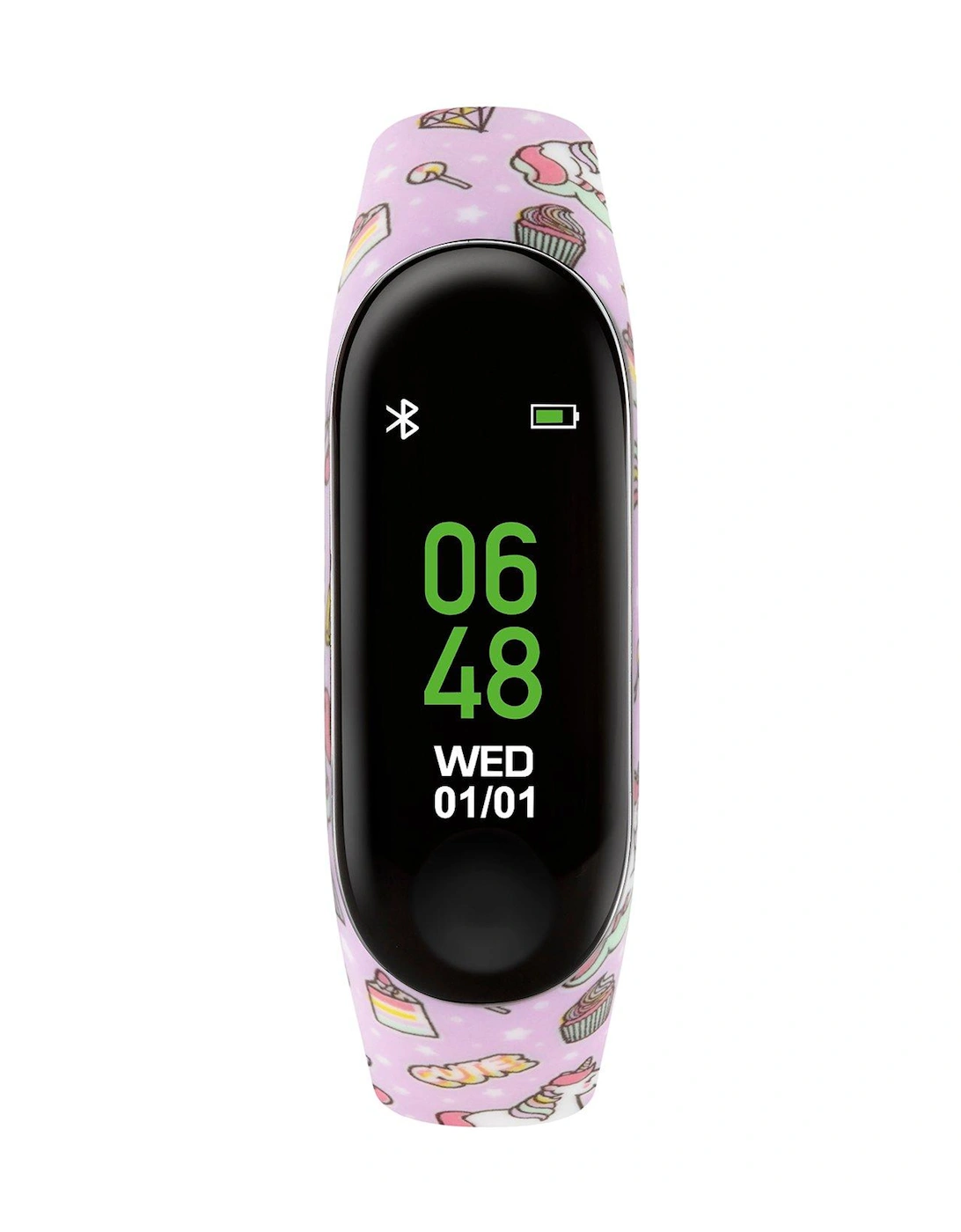 Activity Tracker Digital Dial Lilac Unicorn Print Silicone Strap Kids Watch, 3 of 2