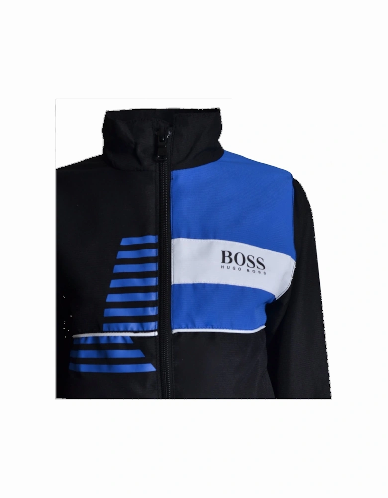 Boy's Black And Blue Tracksuit