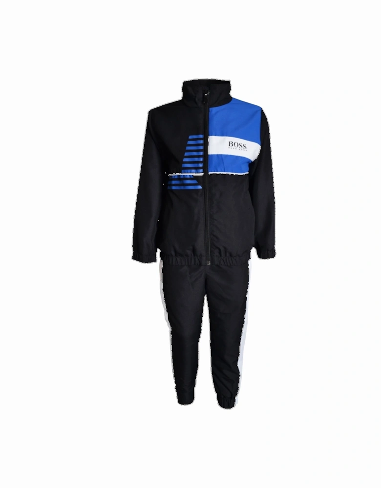 Boy's Black And Blue Tracksuit