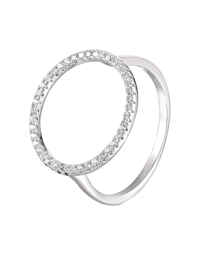 Sterling Silver Open Circle Cubic Zirconia Ring