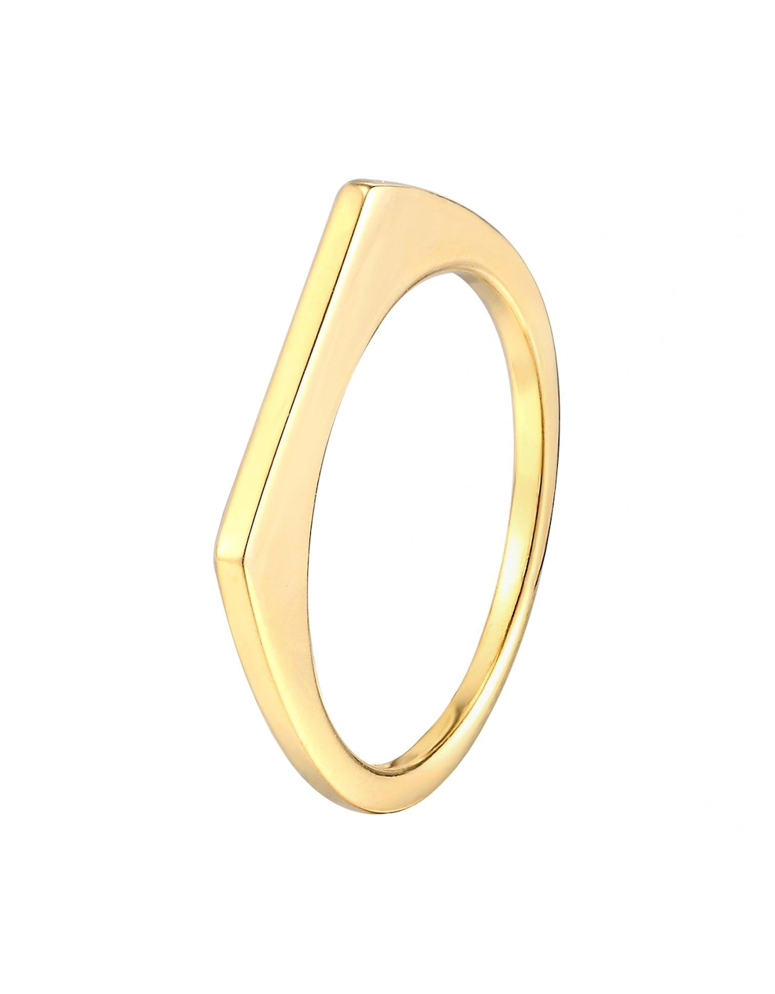 18ct Gold Plated Sterling Silver Thin Square Edge Stacking Ring, 2 of 1