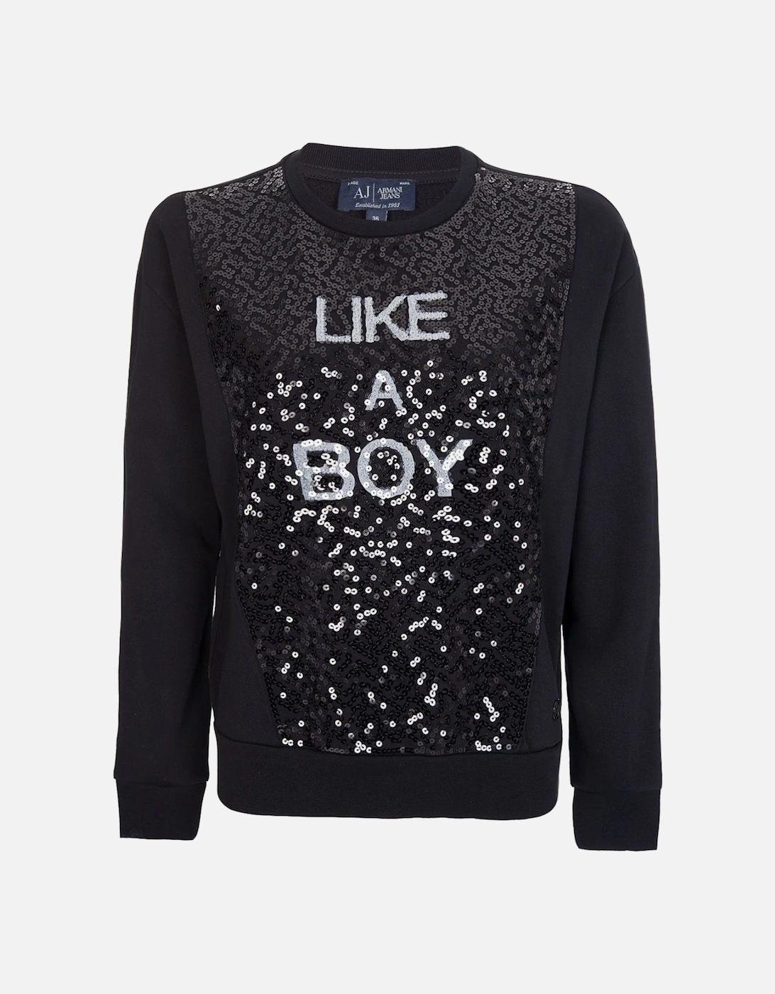 Womens 'Like a Boy' Sequin Sweater, 4 of 3