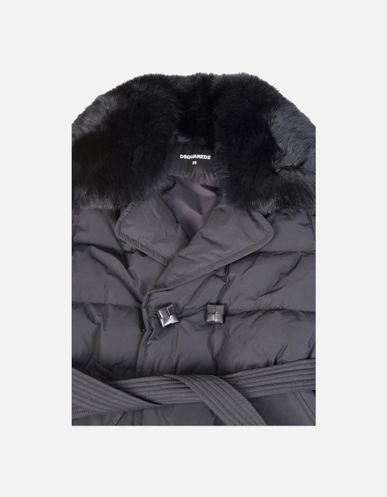 Womens Fur Collar Trench Coat