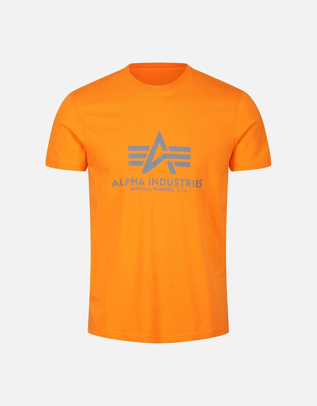Basic Cotton Silver Reflective Logo T-Shirt | Orange, 4 of 3