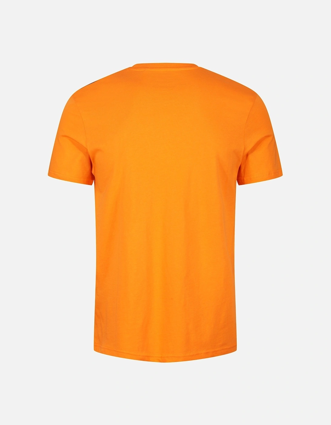 Basic Cotton Silver Reflective Logo T-Shirt | Orange
