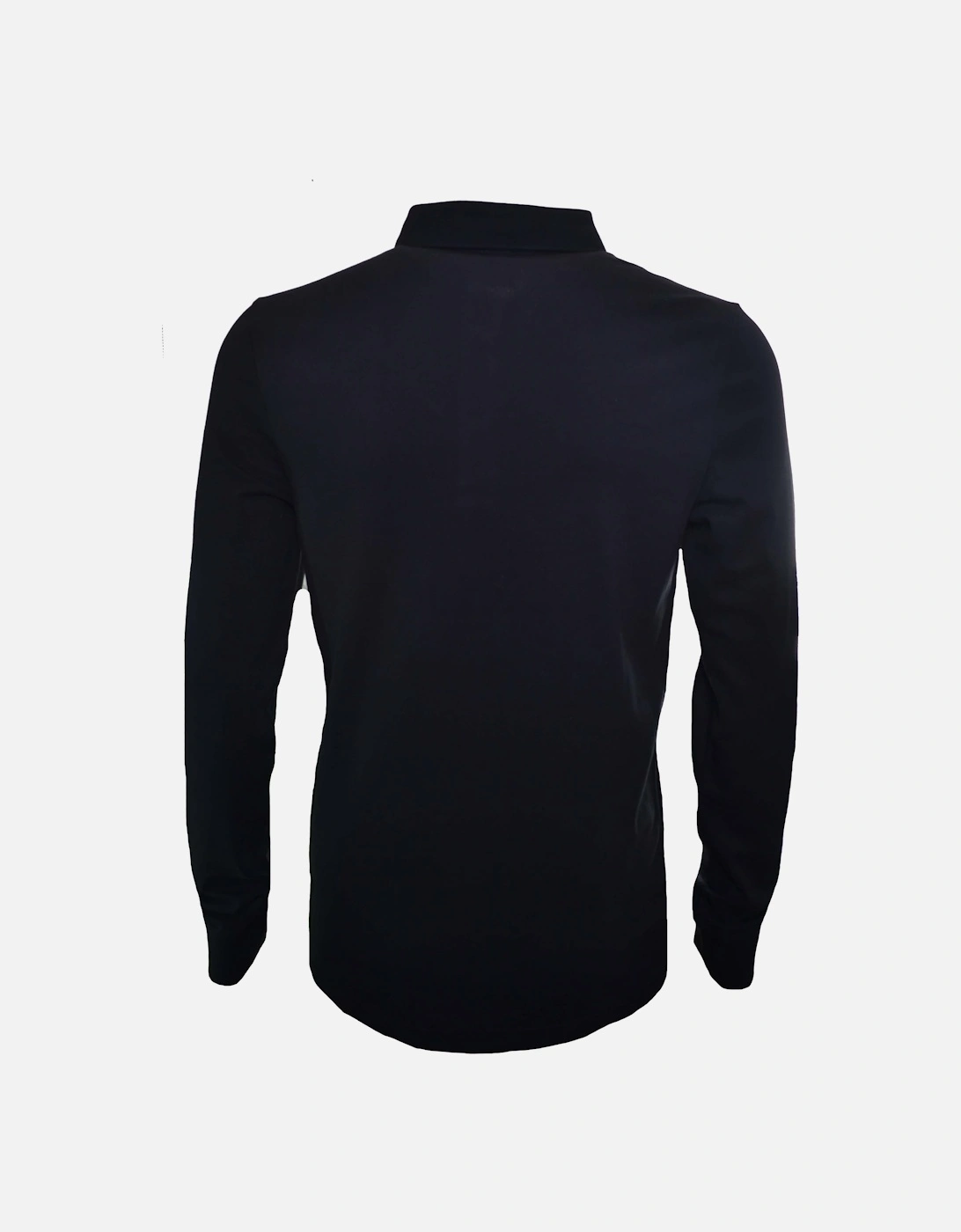 Casual Slim Fit Black Passerby Long Sleeved Polo Shirt