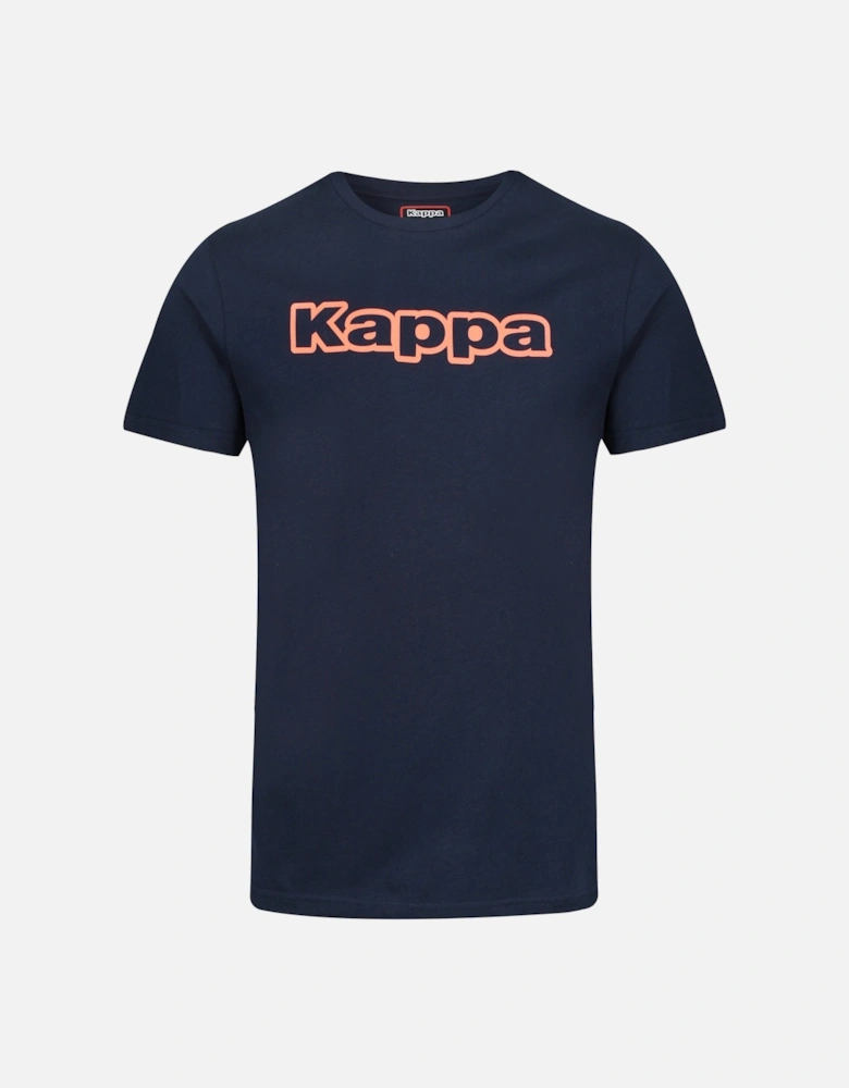 Kouk Logo T-Shirt | Navy/Fluorescent Orange