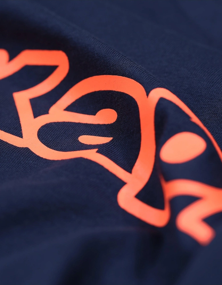 Kouk Logo T-Shirt | Navy/Fluorescent Orange