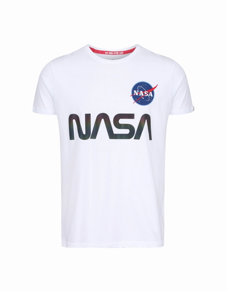 NASA Reflective Logo T-Shirt | White/Rainbow